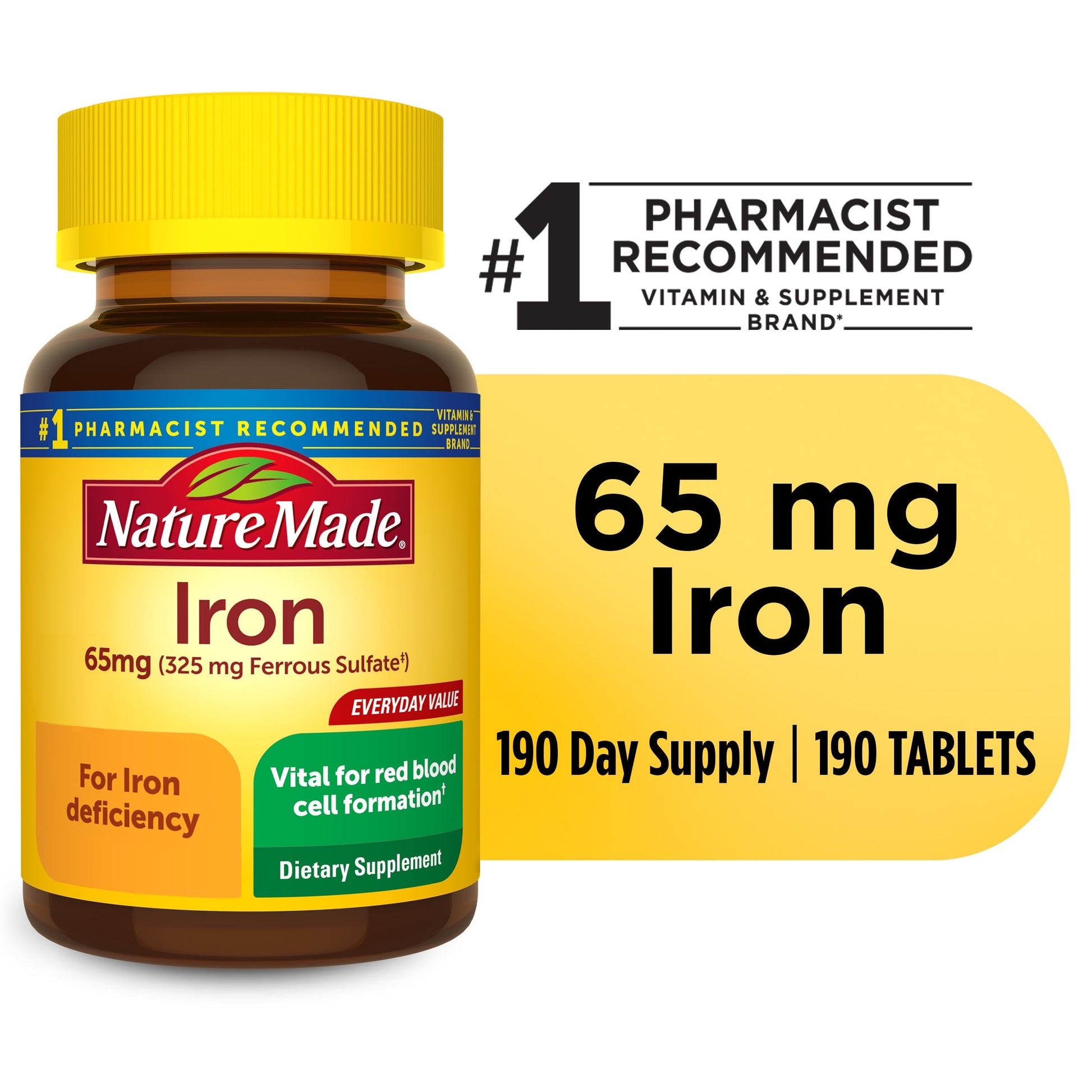 IRON FERRS SULF 65MG TAB 120CT NAT TRU