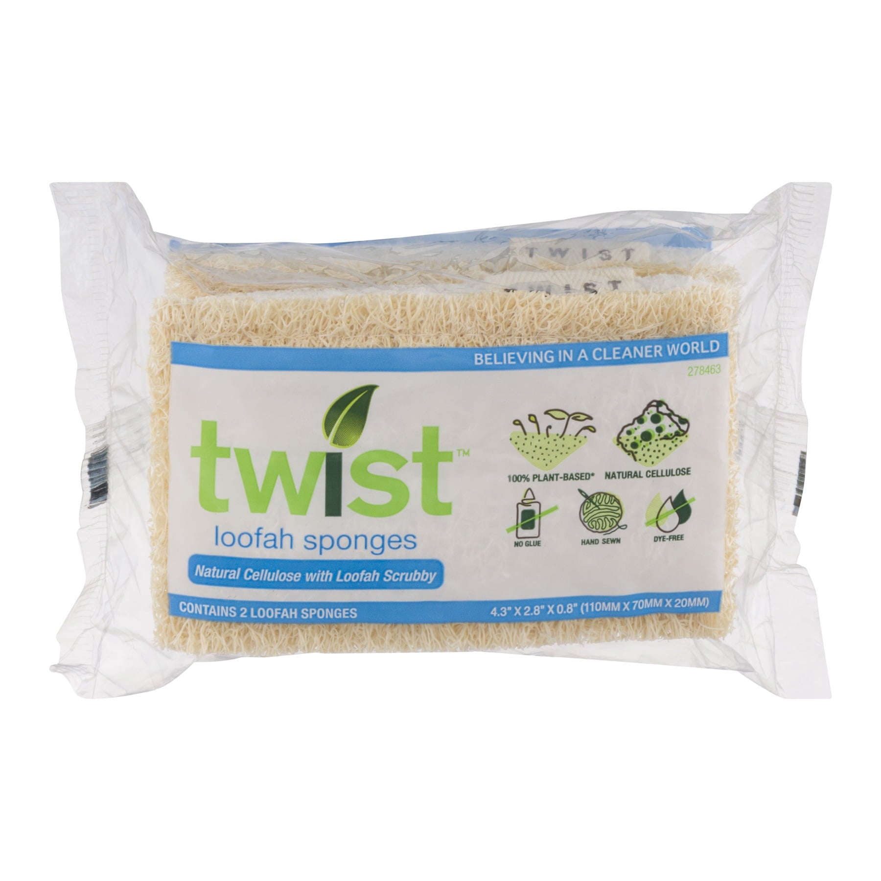 CASABELLA KIND SCRUB SPONGE,PLNT BSD,3PK