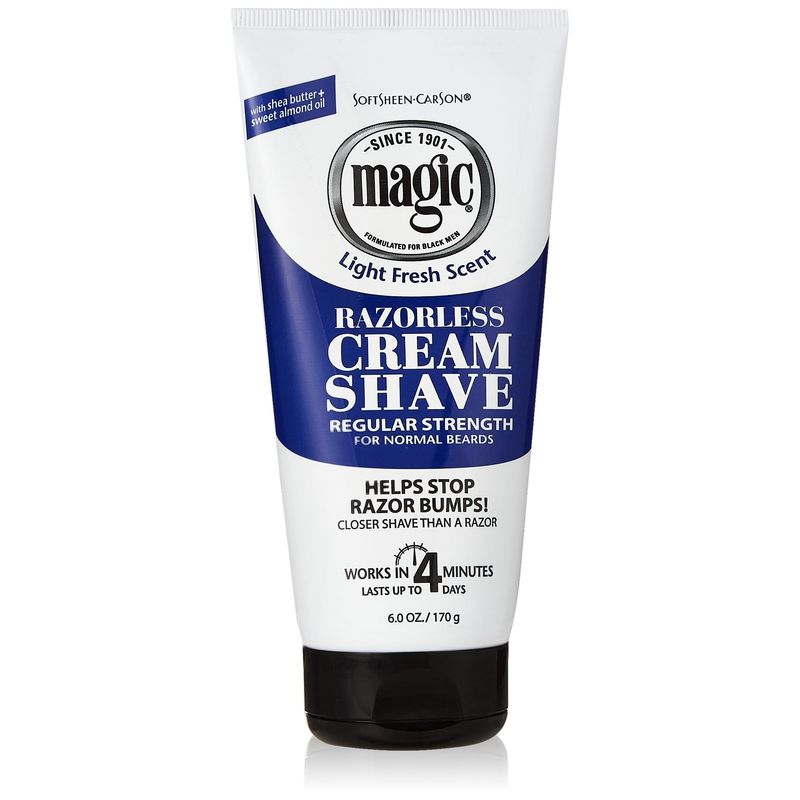 Magic Razorless Cream Shave Sensitive Skin 6oz Tube