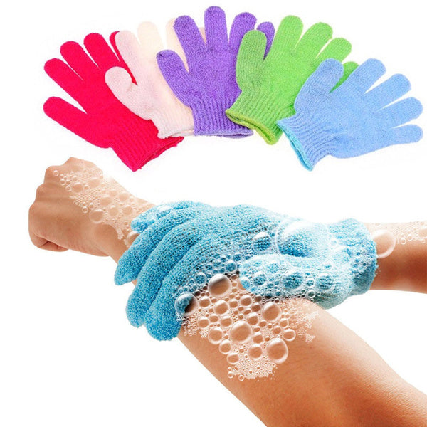 SJ Spa Exfoliating Bath & Shower Gloves - Mint, 2 count