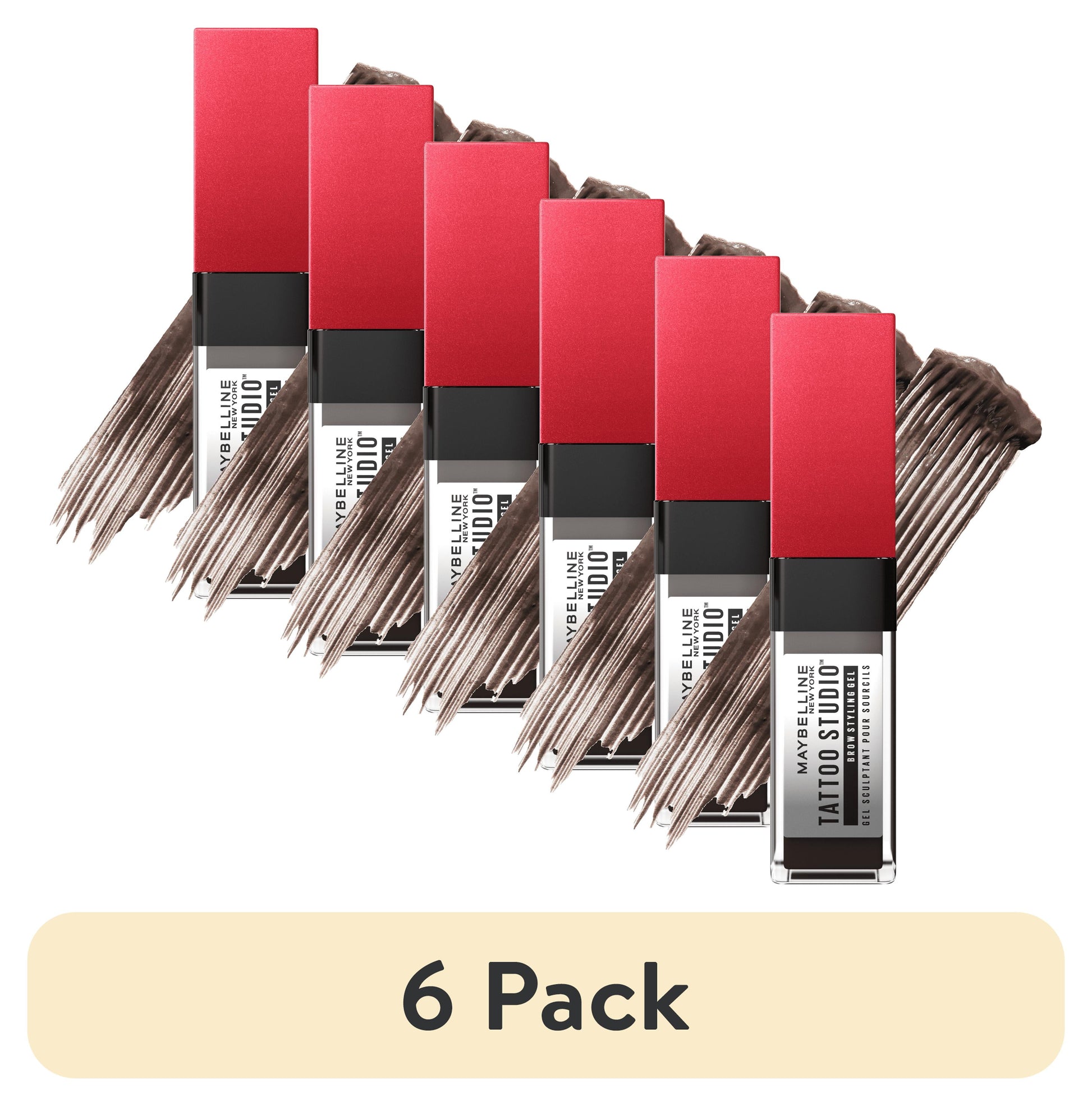 Maybelline Tattoo Studio Brow Styling Gel, Up to 36HR Wear, Medium Brown, 0.2 fl oz