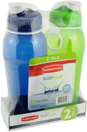 Rubbermaid Refill Reuse Premium Chug Bottles - Assorted Colors, 2 pack