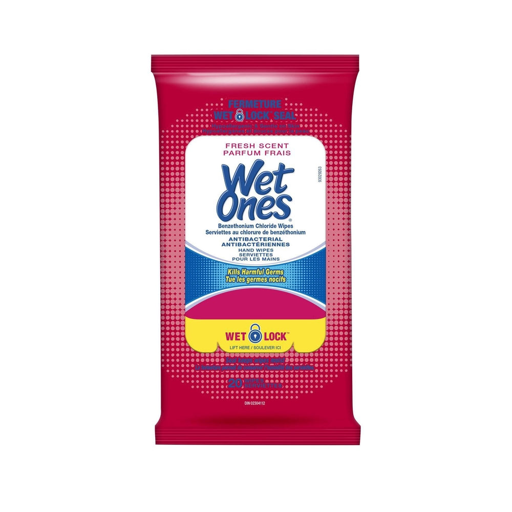Wet Ones Anti-Bacterial Hand Wipes Fresh Scent 20 Ct (10in)