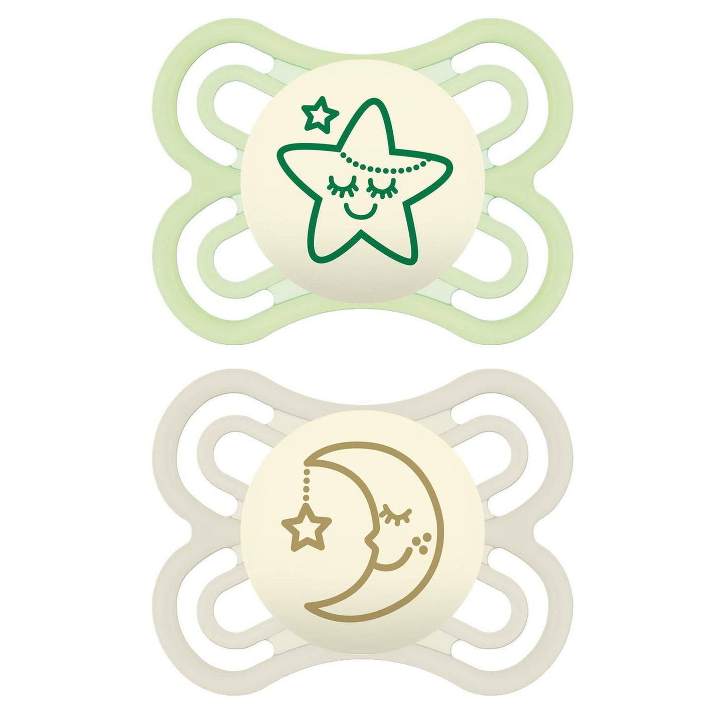 DR. TALBOT'S Soft-Flex Orthodontic Pacifiers, 0-6 months - Aqua and Clear, 2 count