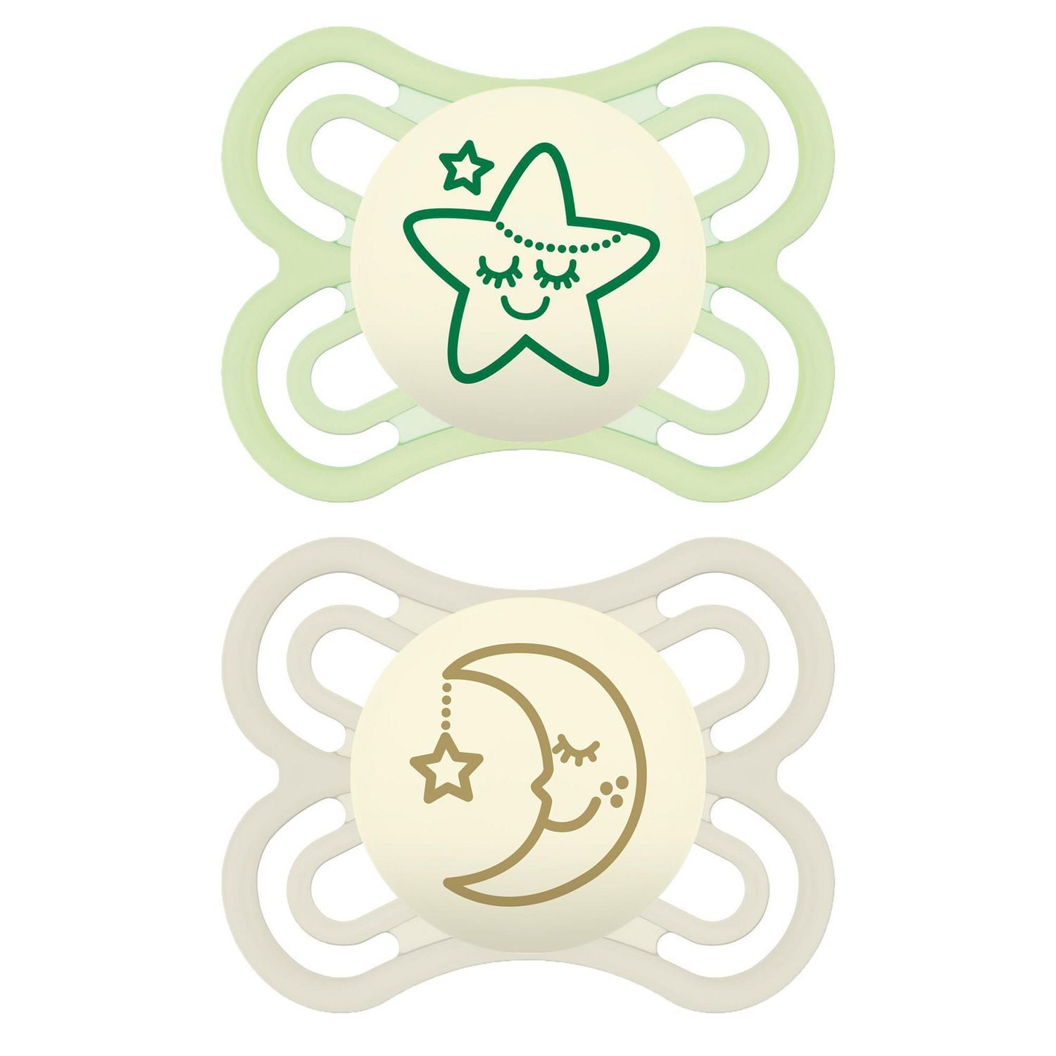 DR. TALBOT'S Soft-Flex Orthodontic Pacifiers, 0-6 months - Aqua and Clear, 2 count