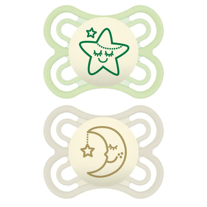 DR. TALBOT'S Soft-Flex Orthodontic Pacifiers, 0-6 months - Aqua and Clear, 2 count