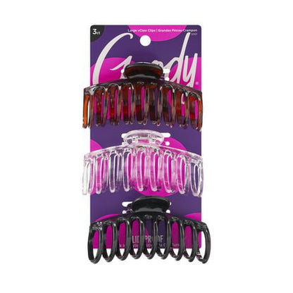 Goody Classics Medium Spiral Claw Clip, 3 CT