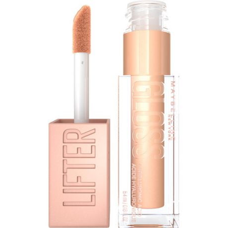 MAYBELLINE New York Lifter Gloss Lip Gloss Makeup With Hyaluronic Acid, Honey'd Collection, 030 Caramel, 0.18 fl. oz.