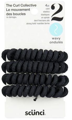 Conair Curl Collective Curl 3 Curly Spiral Elastics, 4 PK