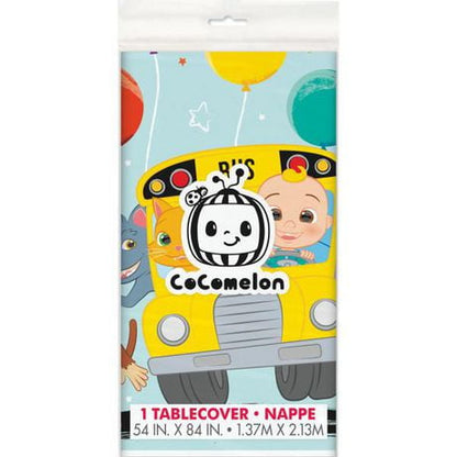Unique Patterned Rectangular Plastic Table Cover, 54" x 84" - Birthday Blossom