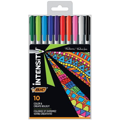 BIC Intensity Fineliner Fine Point Marker Pen - Assorted Colors, 6 count