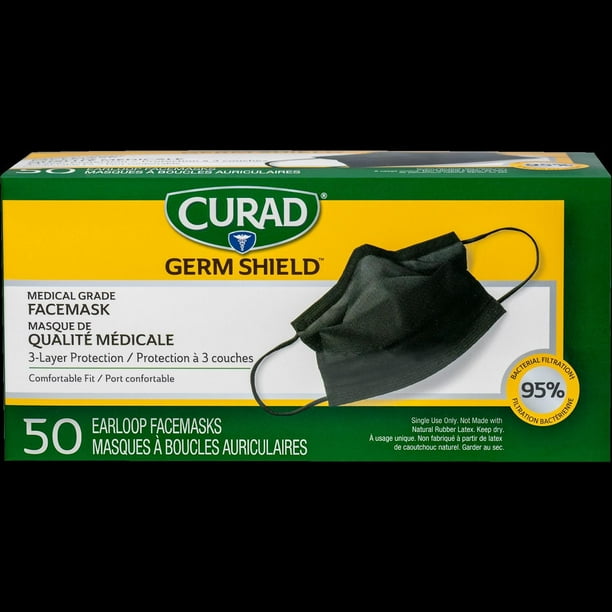 CURAD GERMSHIELD MEDICAL FACE MASK 10CT