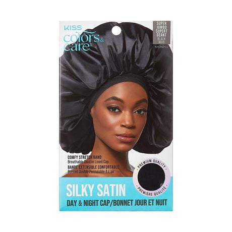 KISS Colors & Care Silky Satin Double Wear Cap, XL - Black
