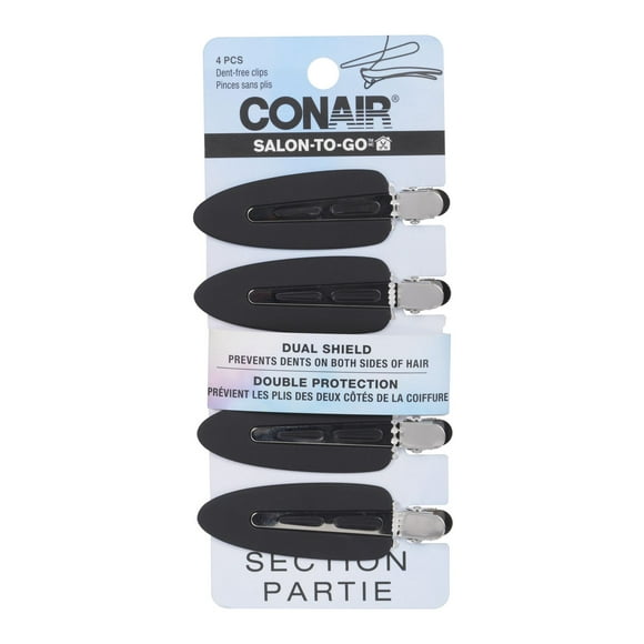 CONAIR Section & Hold Metal Grip Hair Clips, 6 count