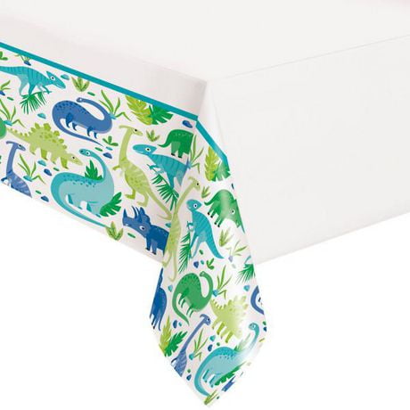 Blue & Green Dinosaur Plastic Tablecover, 54"x84"