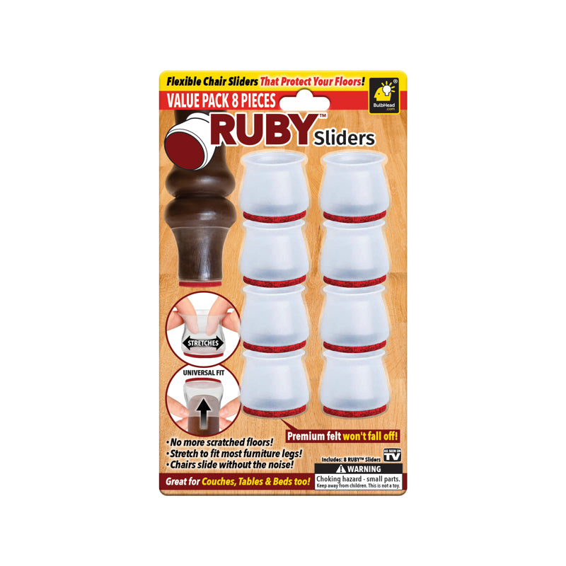 BulbHead Ruby Sliders Furniture Gliders, 8 count