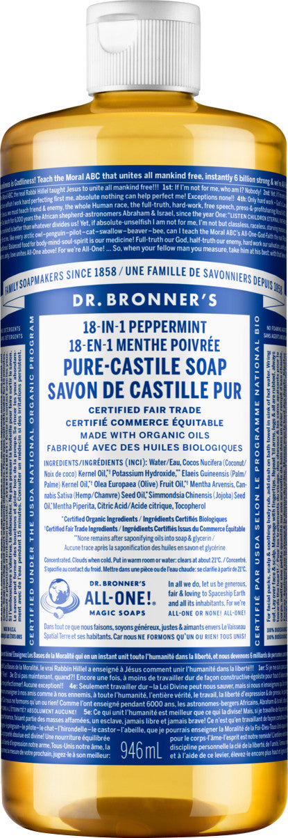 Dr. Bronners Peppermint 2oz (12in) Castile Soap
