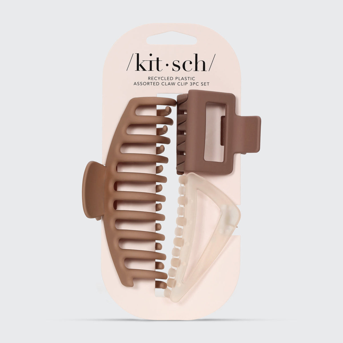 Kitsch Recycled Plastic Assorted Claw Clip - 3 Pack