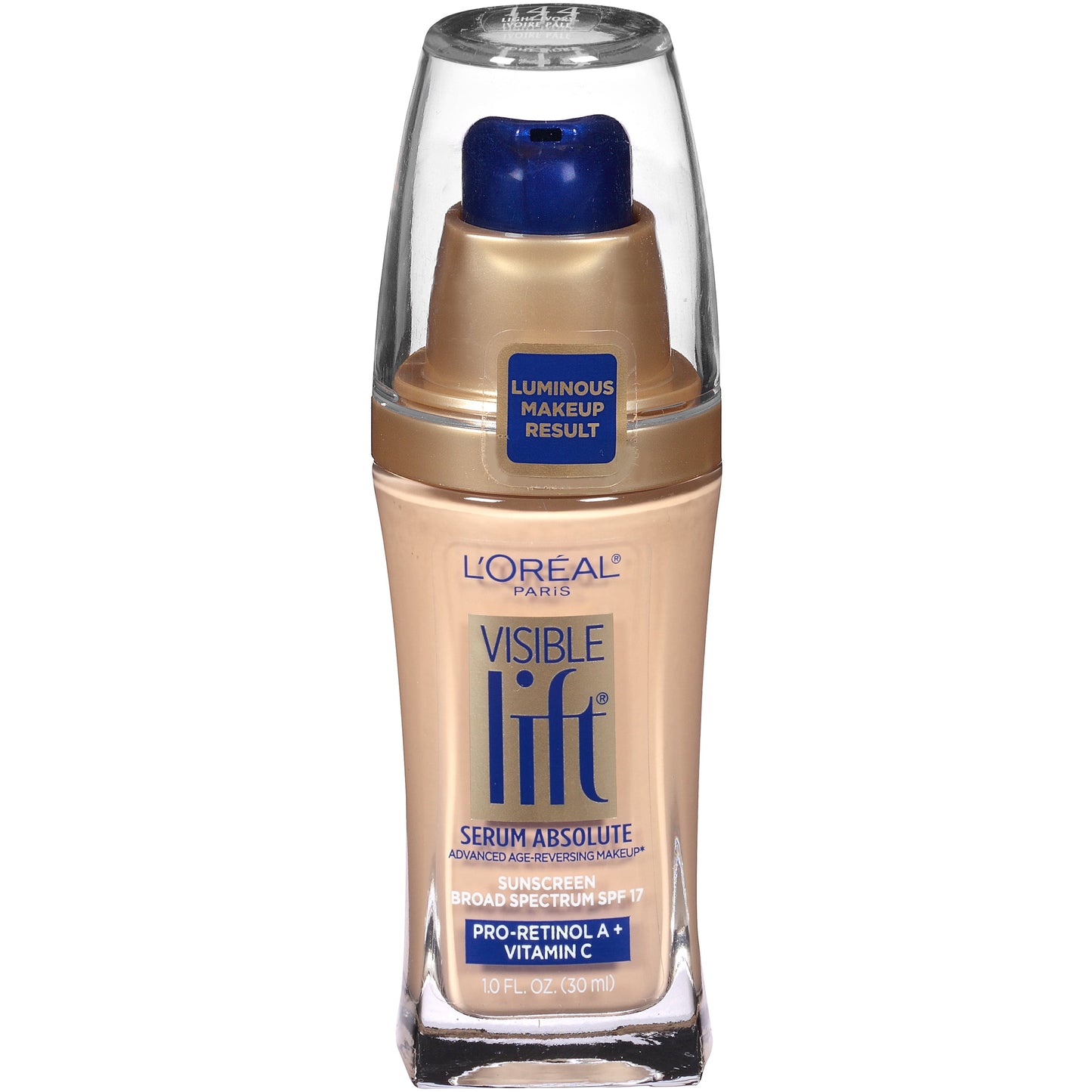 L'ORÉAL PARIS Visible Lift Serum Absolute Lightweight Foundation, 145 Classic Ivory, 1 oz