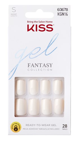 Kiss Gel Fantasy Collection 28 Count Off White Short Length