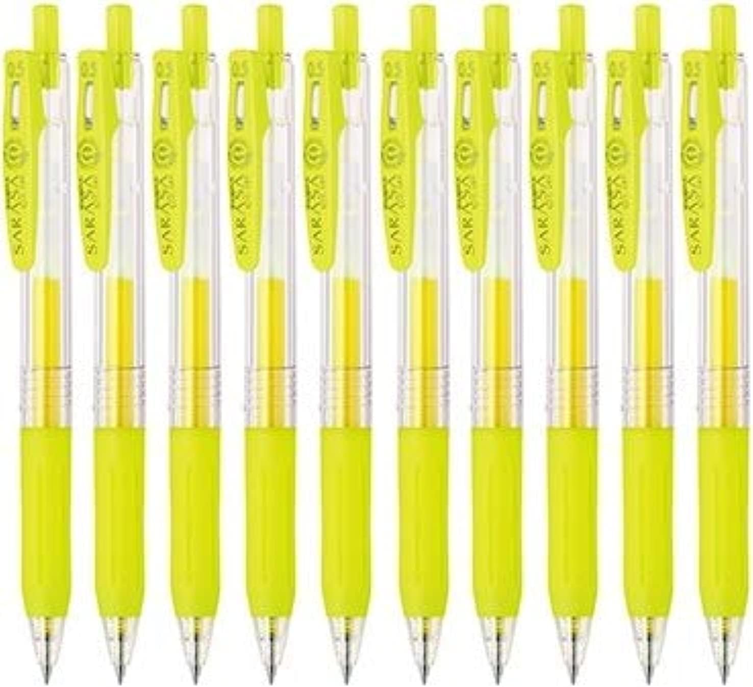Zebra Sarasa Clip 0.5mm Gel Retractable Pens - Yellow, 12 ct
