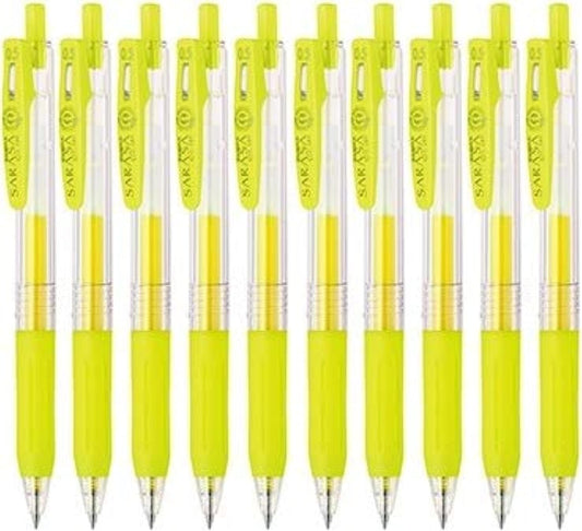 Zebra Sarasa Clip 0.5mm Gel Retractable Pens - Yellow, 12 ct