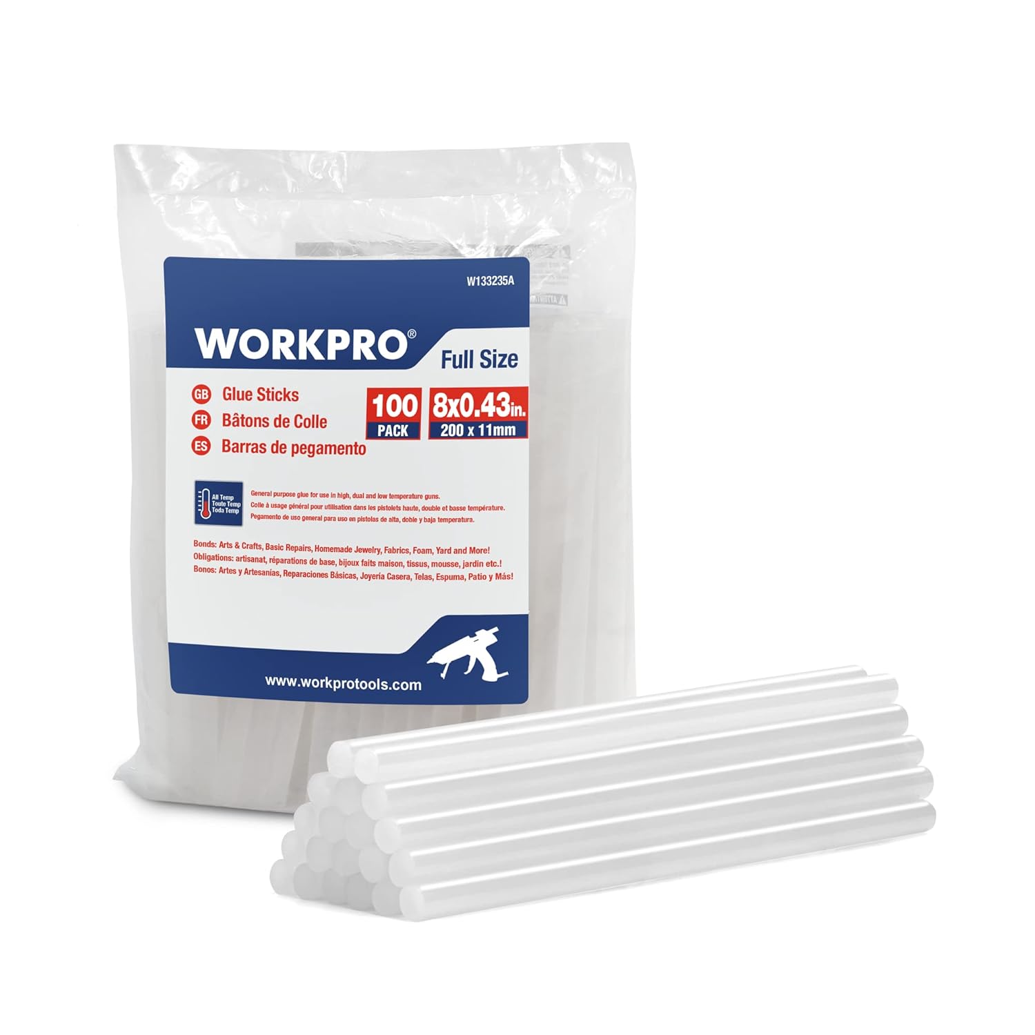 Artskills Full Size Hot Glue Sticks, 10 count