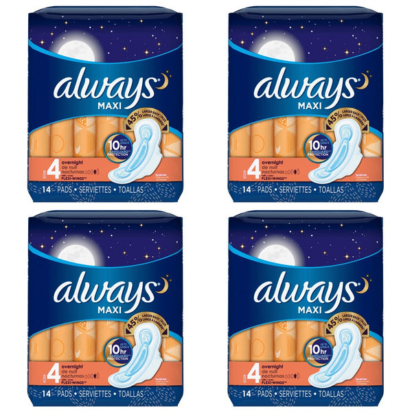 Always Pads Size 4 Maxi 26 Count Overnight