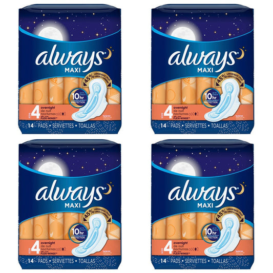Always Pads Size 4 Maxi 26 Count Overnight