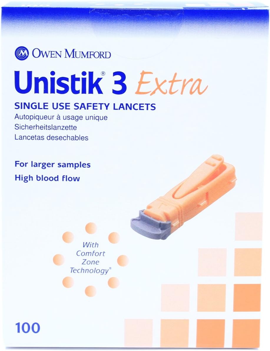 UNISTIK 3 CMFT LANCETS 28G X 1.8MM 50CT