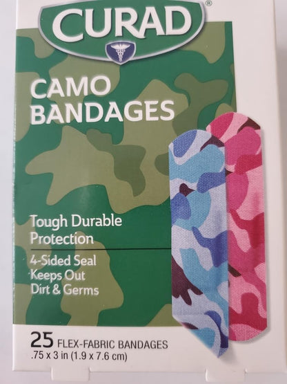 CURAD BANDAGE KIDS CAMP CAMO PK 1SZ 25CT