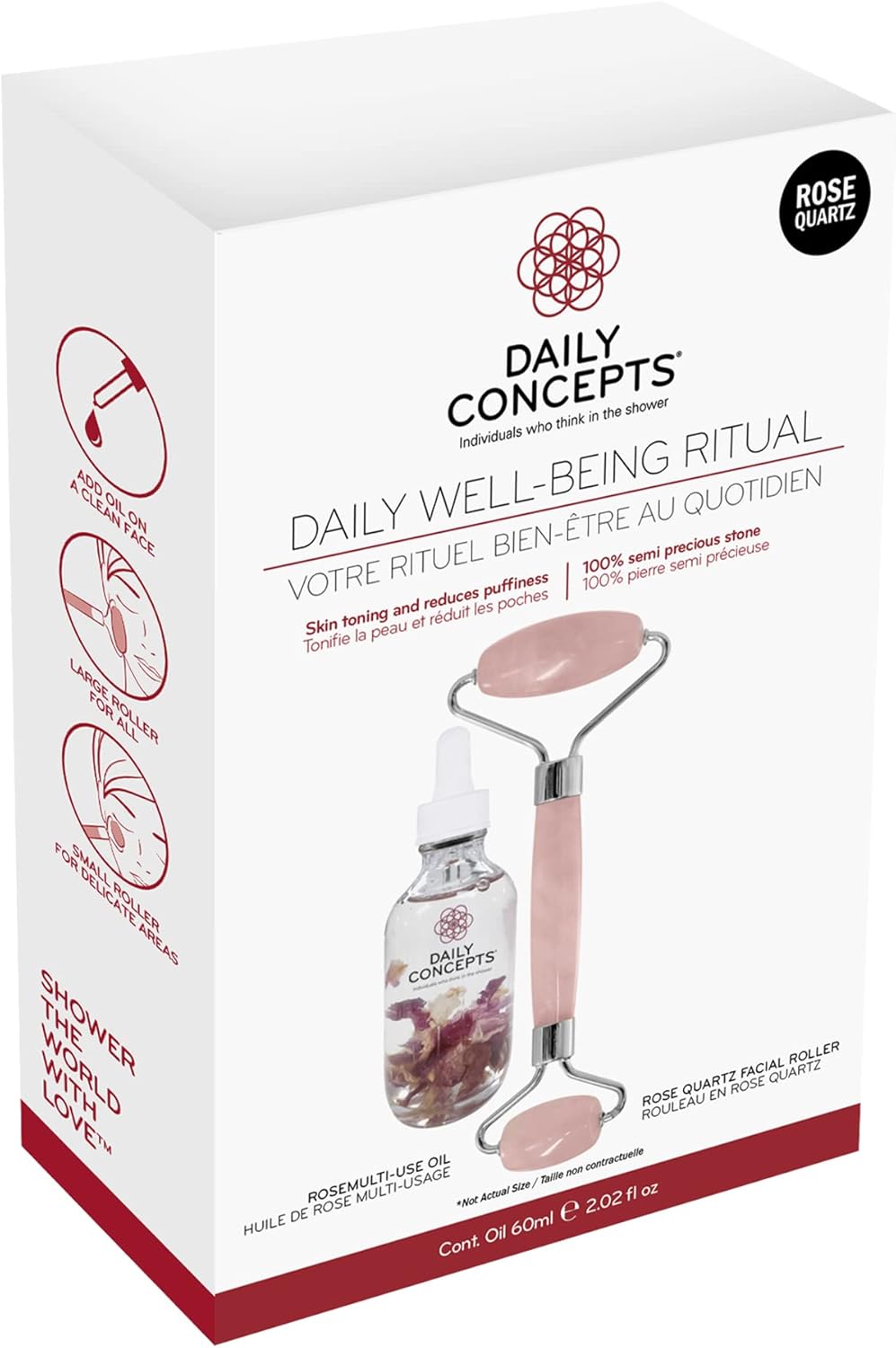 DAILY CONCEPTS ROLLER,FACIAL,ROSE QUARTZ