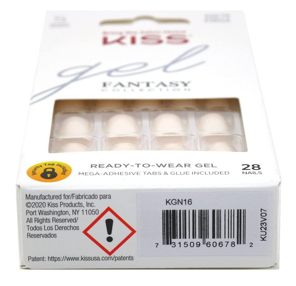 Kiss Gel Fantasy Collection 28 Count White Long Length