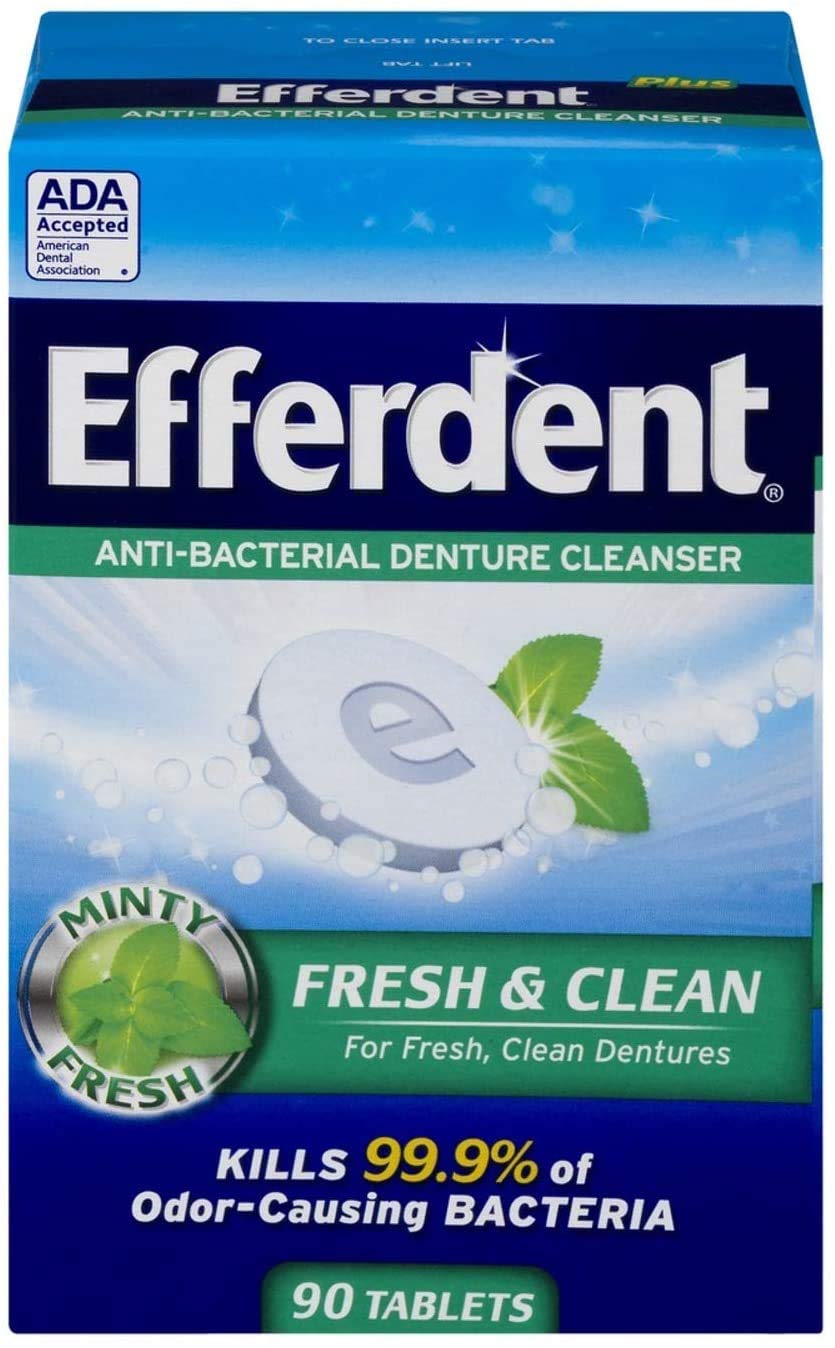 EFFERDENT PLUS MINT TABLET 90CT