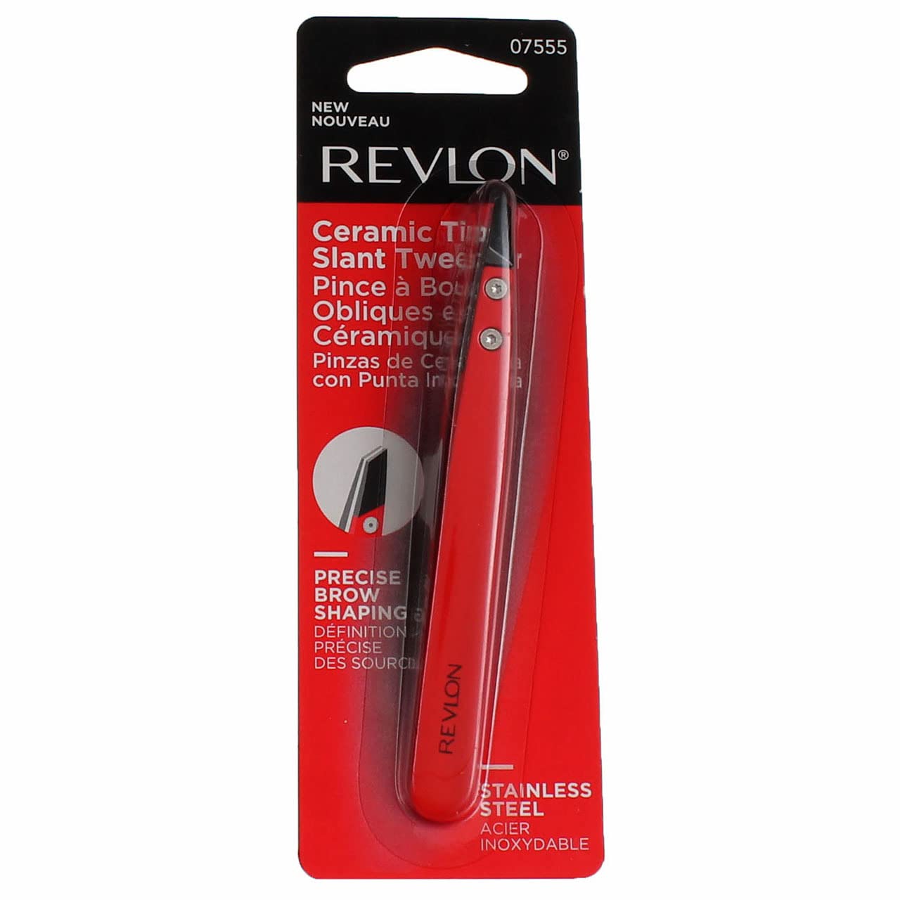REVLON Stainless Steel Slant Tip Tweezer