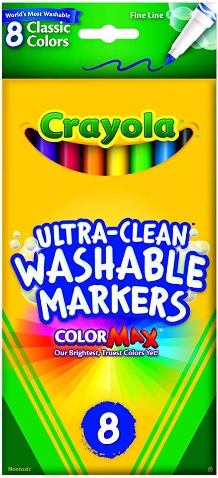 CRAYOLA MARKERS 8 WASHBL BDL