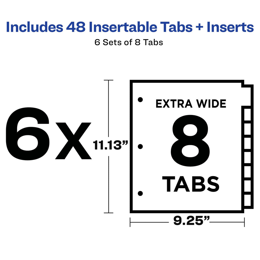 Avery Big Tab Insertable Dividers - Assorted, 8 count
