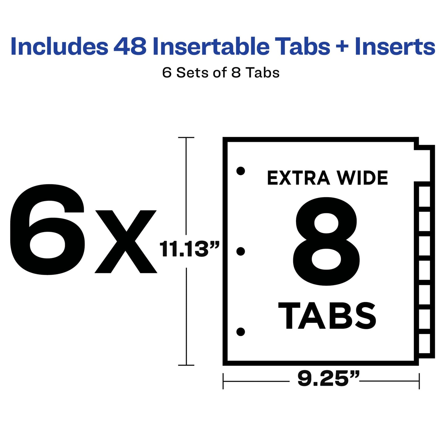 Avery Big Tab Insertable Dividers - Assorted, 8 count