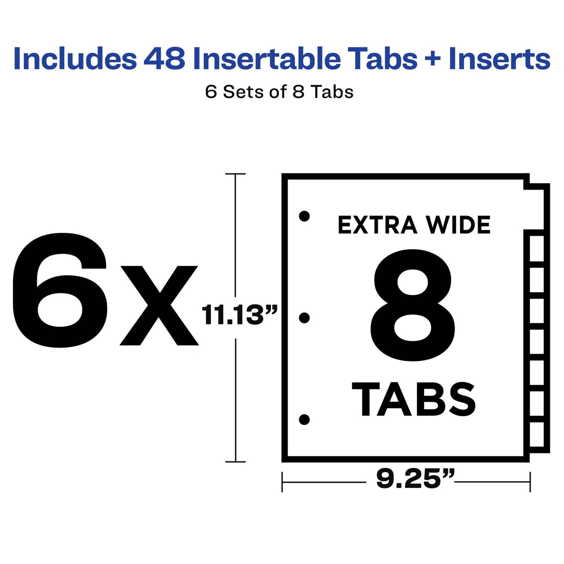 Avery Big Tab Insertable Dividers - Assorted, 8 count