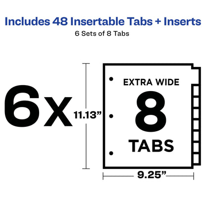 Avery Big Tab Insertable Dividers - Assorted, 8 count