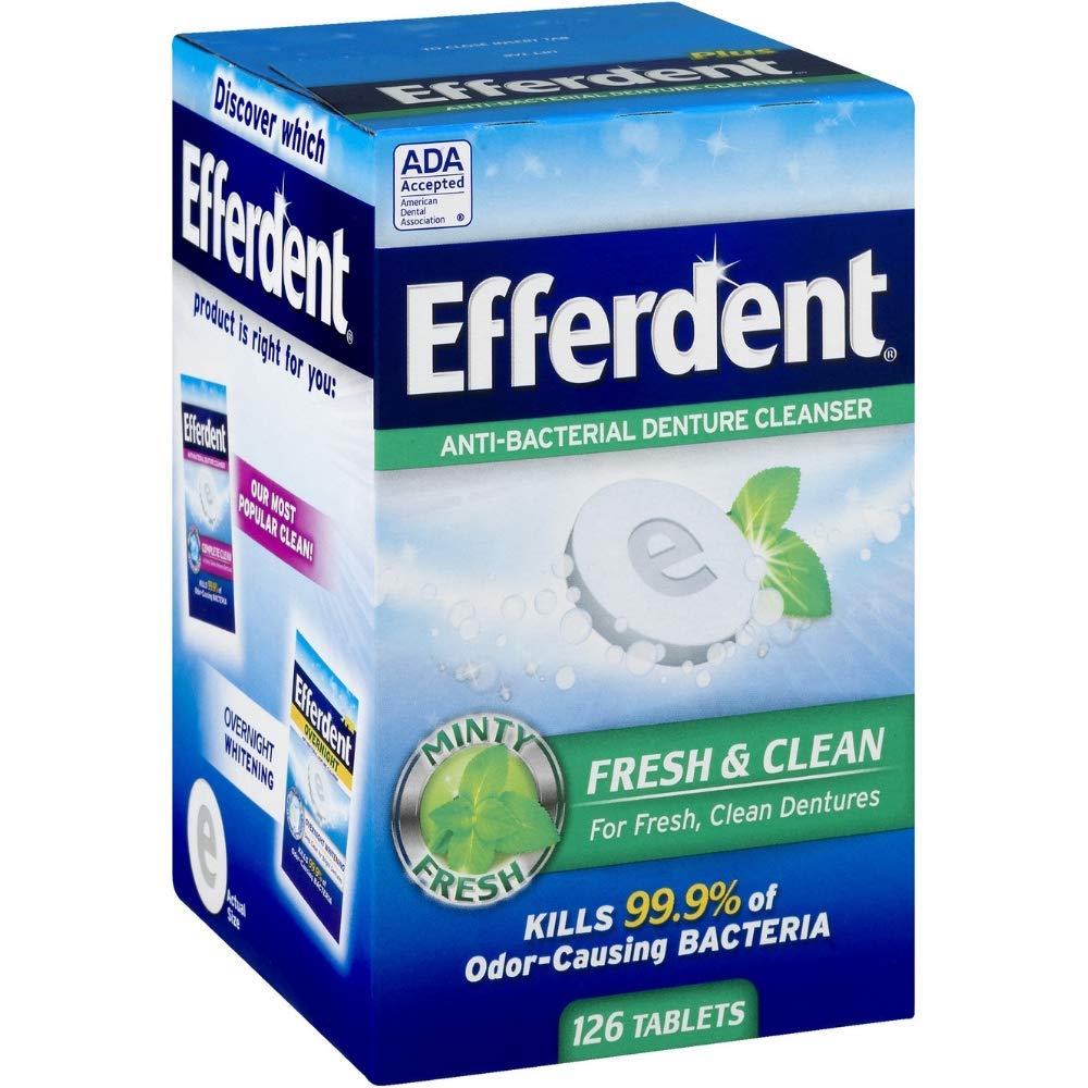 EFFERDENT PLUS MINT TABLET 90CT