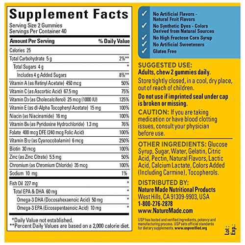 MULTI FOR HIM OMEGA 3 GUM 80CT NAT MADE