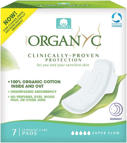 ORGANYC PADS,NIGHT,CTN,FOLD W/WNG