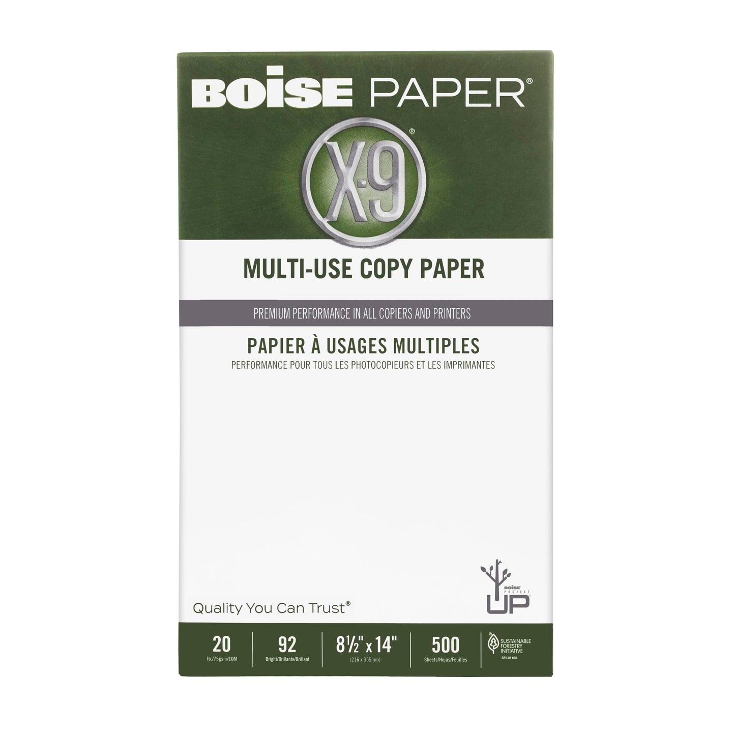 Boise X-9 Multi-Use White Copy Paper, 8.5" x 11" - 5 reams, 2500 sheets