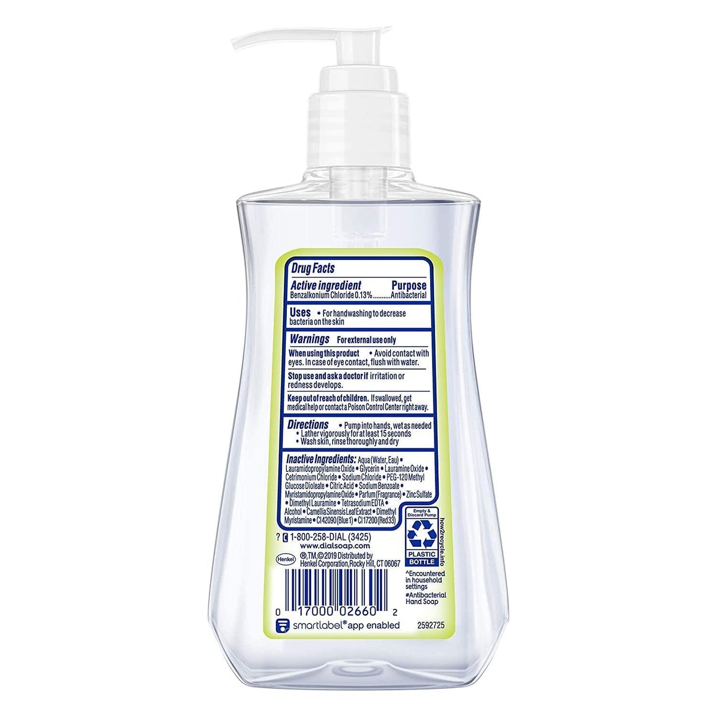 Dial Liquid Soap Anti-Bacteria White Tea 7.5oz Pump