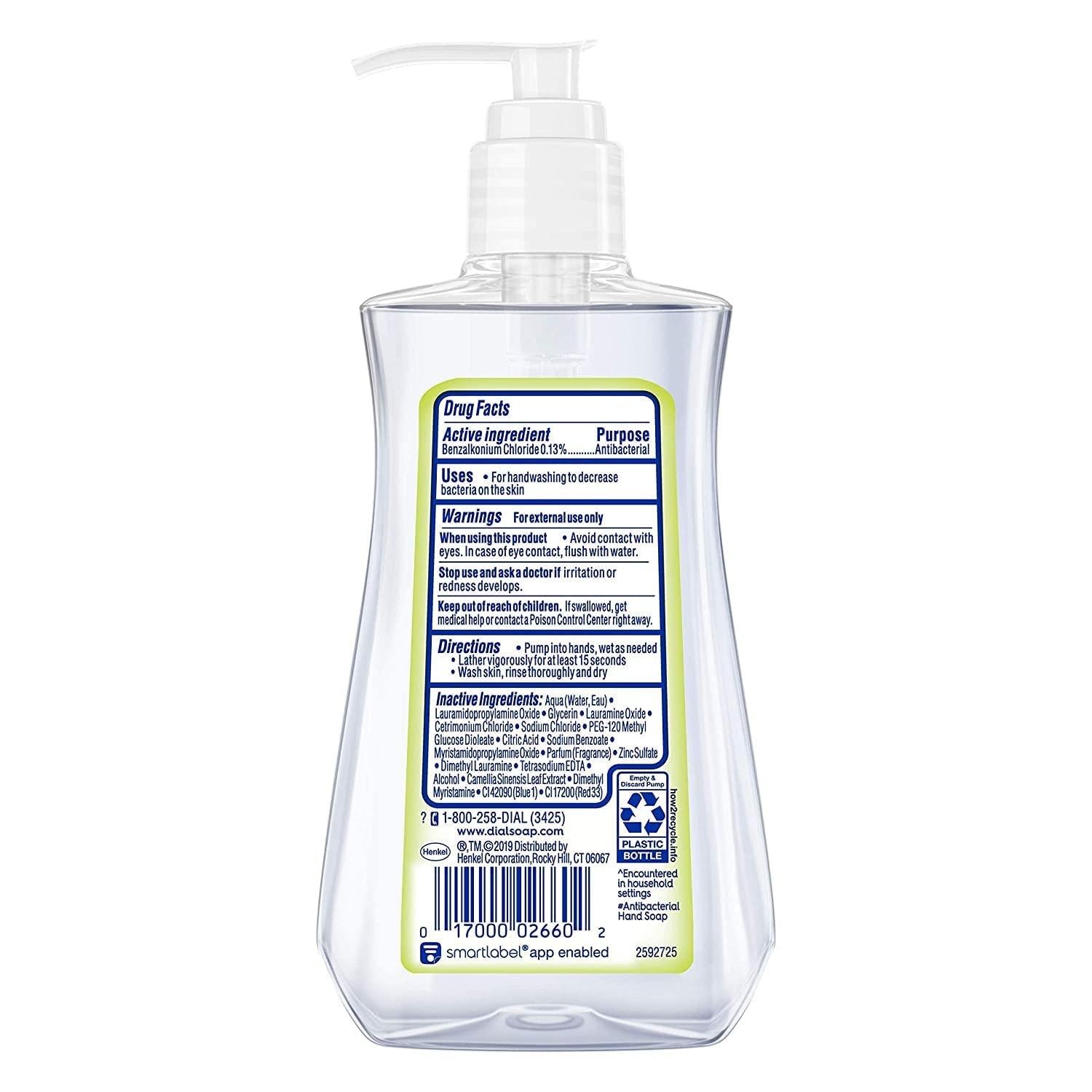 Dial Liquid Soap Anti-Bacteria White Tea 7.5oz Pump