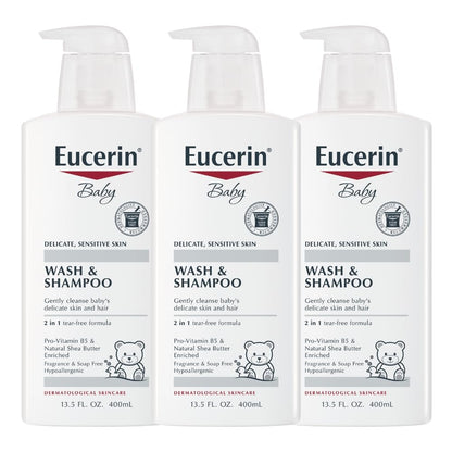 EUCERIN BABY SENS SKIN WSH & SHM 13.5OZ