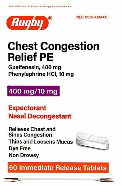 CHEST CNGSTN RLF W/PE 400MG/10MG TAB 60