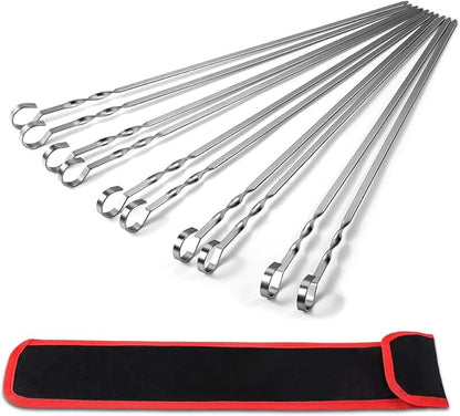 SKEWERS FLAT METAL 12" 4CT