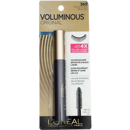 L'ORÉAL PARIS Voluminous Original Washable Curved Brush Eye Mascara, 340 Black, 0.28 fl. oz.
